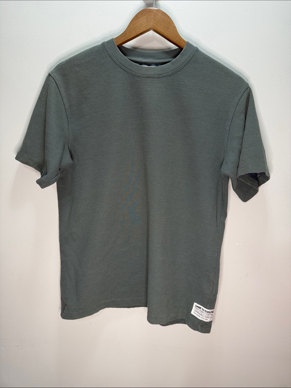 Zara Teens Size 13-14 CM 164 Short Sleeve Crew Neck T-Shirt Sage Green